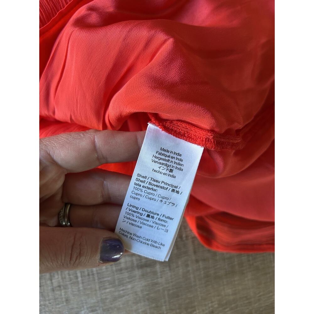 J Crew Gwyneth Cupro Slip Midi Skirt Womens L Pink Red Sheer NWT - Picture 5 of 12
